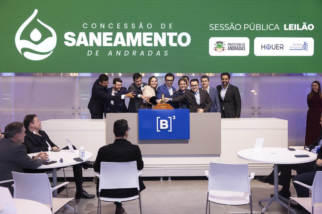Sessão pública de leilão da concessão de saneamento de Andradas na B3