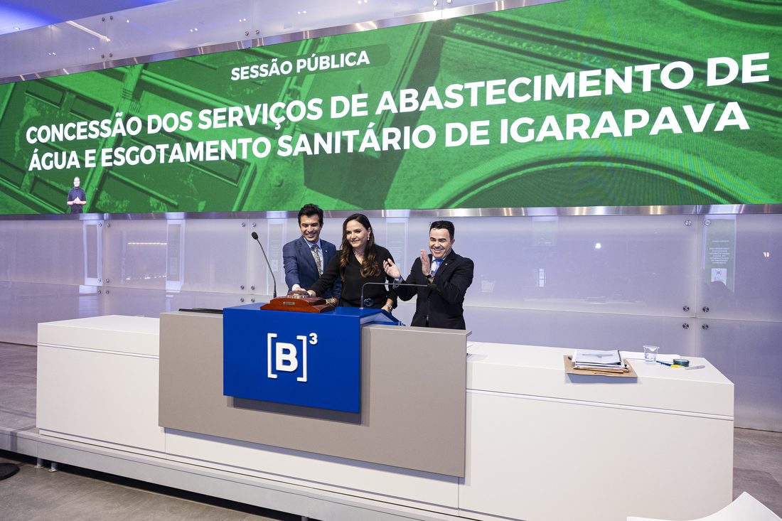 Sessão pública de leilão da concessão de água e esgoto de Igarapava na B3